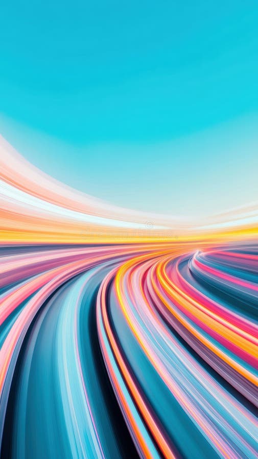 Modele abstracte de lumină colorată pe autostradă cu mișcare dinamică vibrantă a energiei și design futurist AI Generativ stock images