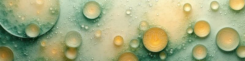 Modele circulare abstracte în verde și portocaliu cu bule texturate stock image