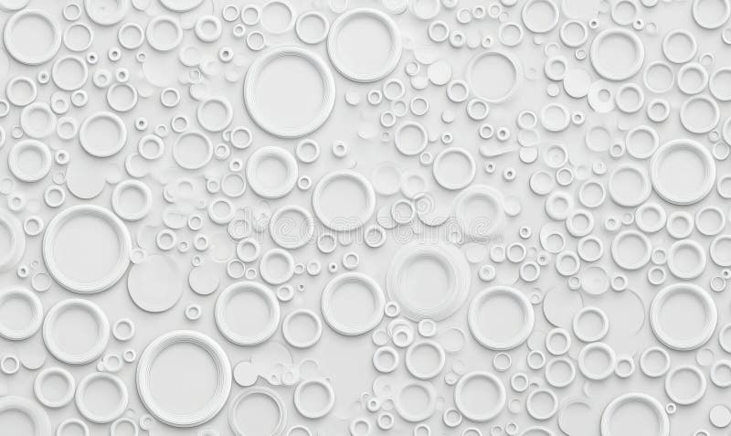 Modele circulare albe de diferite dimensiuni, design modern textil stock image