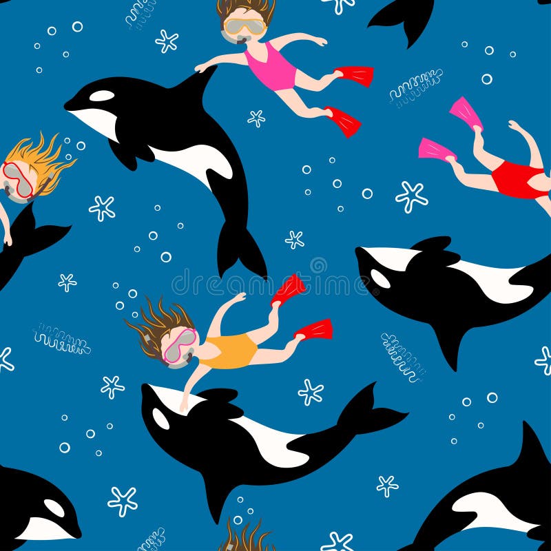 Modele la nataci?n de la muchacha del buceo con escafandra stock de ilustración Modele la nataci?n de la muchacha del buceo con escafandra stock de ilustración