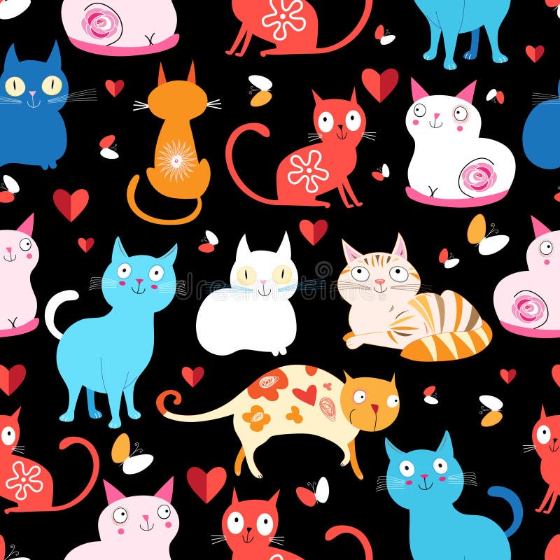 Modell av olika katter royaltyfri illustrationer Modell av olika katter royaltyfri illustrationer