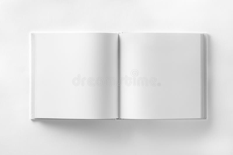 Mockup of opened blank square ctalogue at white design paper background. Mockup of opened blank square ctalogue at white design paper background.