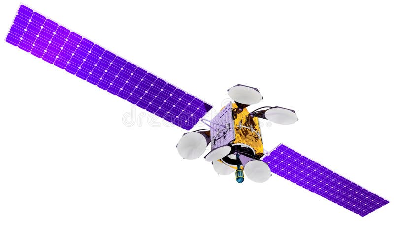 Modell 3D eines künstlichen Satelliten der Erde stockbild Modell 3D eines künstlichen Satelliten der Erde stockbild