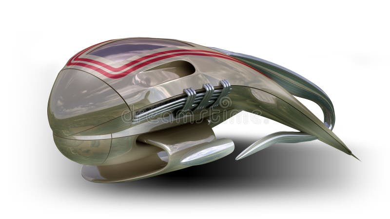 Modell der Fantasie 3D des ausländischen Raumfahrzeugdesigns lizenzfreie abbildung Modell der Fantasie 3D des ausländischen Raumfahrzeugdesigns lizenzfreie abbildung
