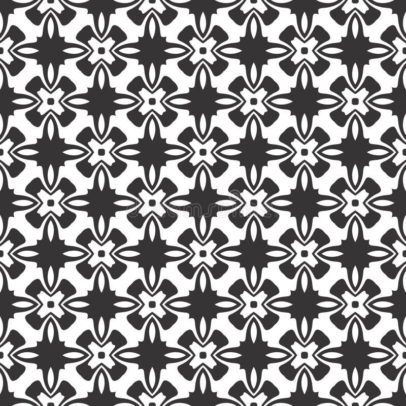 Modell eller illustration för svartvit abstrakt geometrisk blomma för vektor sömlös vektor illustrationer Modell eller illustration för svartvit abstrakt geometrisk blomma för vektor sömlös vektor illustrationer