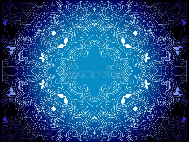 Modell för motiv för vektortappningblomma arabisk retro vektor illustrationer Modell för motiv för vektortappningblomma arabisk retro vektor illustrationer