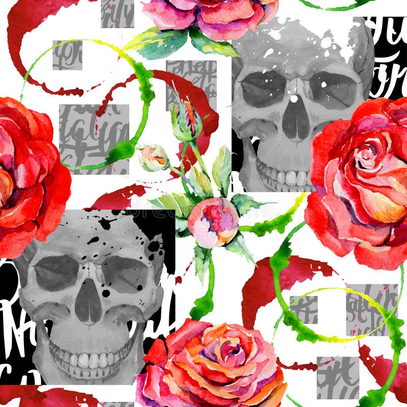 Modell för vildblommarosa blomma i en vattenfärgstil stock illustrationer Modell för vildblommarosa blomma i en vattenfärgstil stock illustrationer