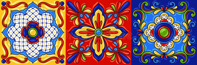 Modell mexikantalavera för keramisk tegelplatta stock illustrationer Modell mexikantalavera för keramisk tegelplatta stock illustrationer