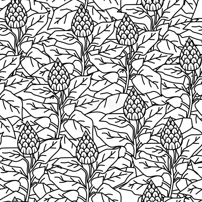 Modell som är svartvit med lövverk och blommor vektor illustrationer Modell som är svartvit med lövverk och blommor vektor illustrationer