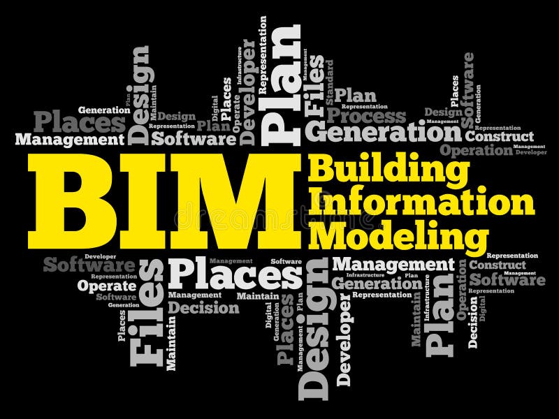 Modellering van de bim - bouwinformatie royalty-vrije illustratie