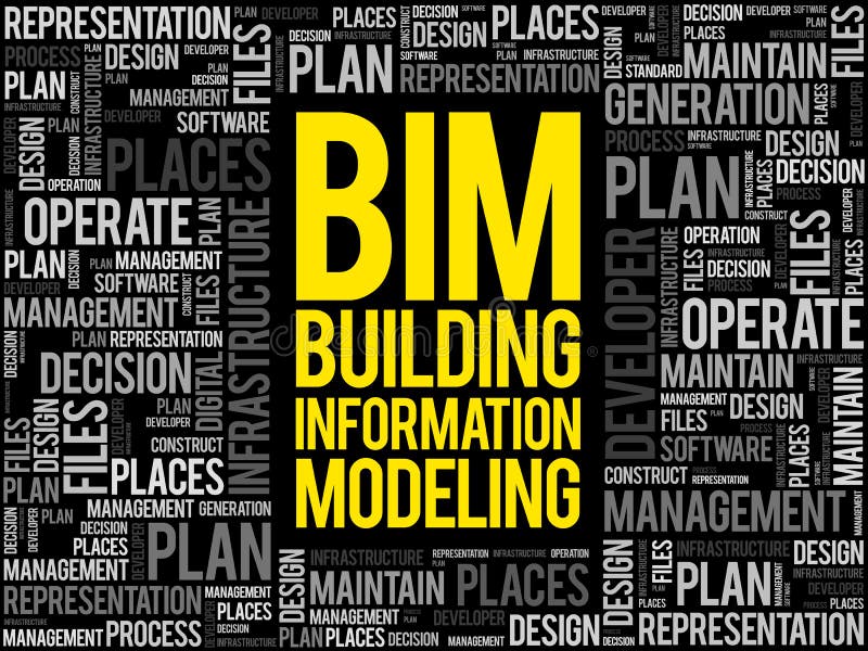 Modellering van de bim - bouwinformatie vector illustratie