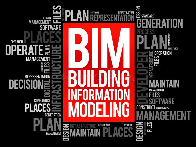 Modellering van de bim - bouwinformatie stock illustratie