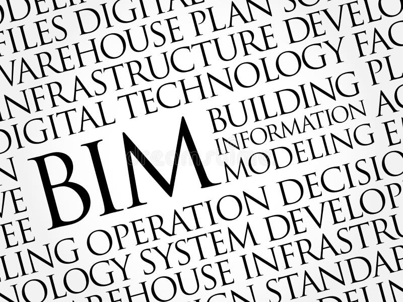 Modellering van de bim - bouwinformatie vector illustratie