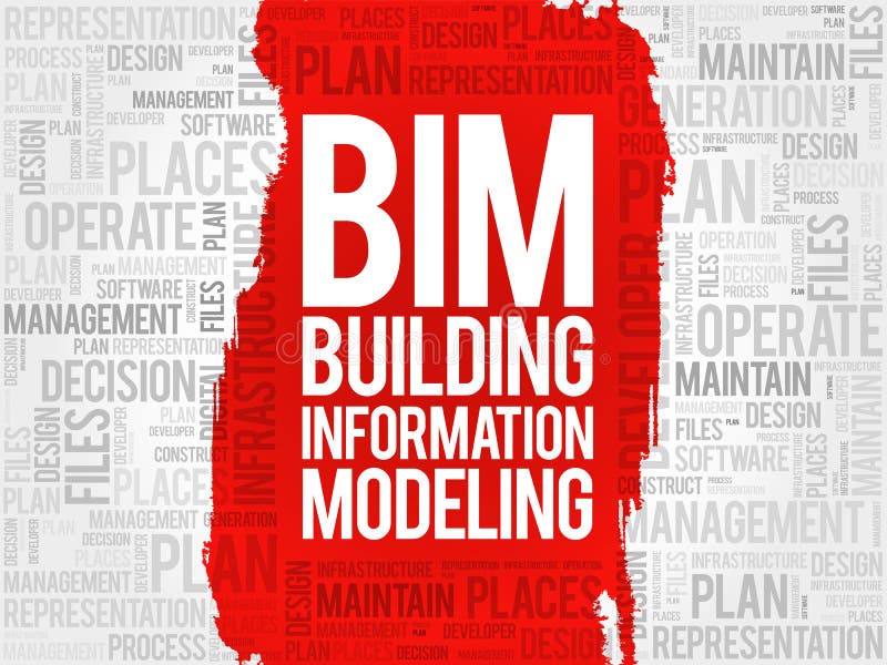 Modellering van de bim - bouwinformatie vector illustratie