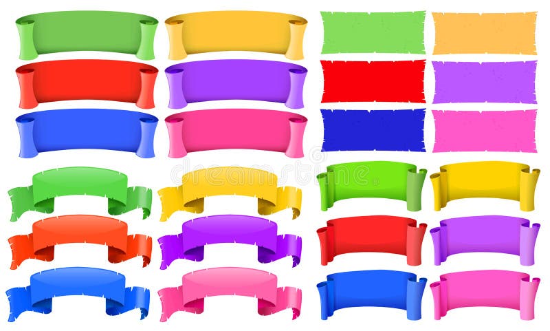 Modelli dell'insegna nei colori differenti illustrazione di stock Modelli dell'insegna nei colori differenti illustrazione di stock