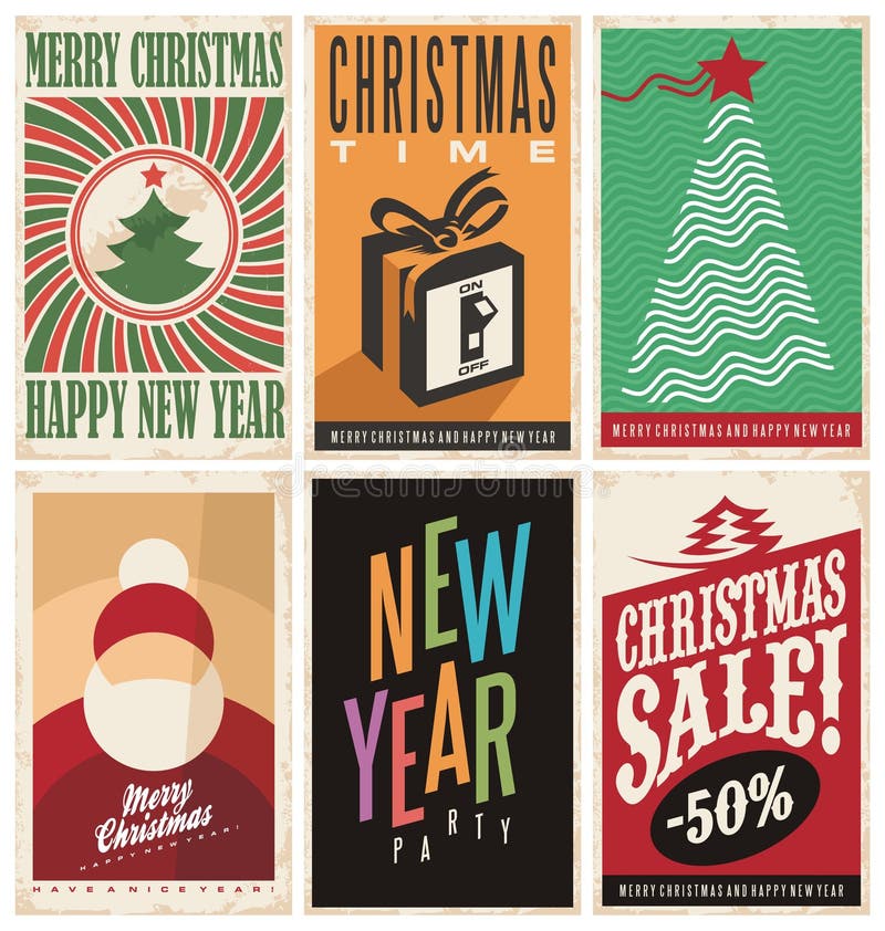 Modelli delle cartoline di Natale su vecchia struttura di carta illustrazione di stock Modelli delle cartoline di Natale su vecchia struttura di carta illustrazione di stock