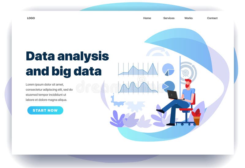 Modelli di progettazione della pagina Web per analisi dei dati royalty illustrazione gratis