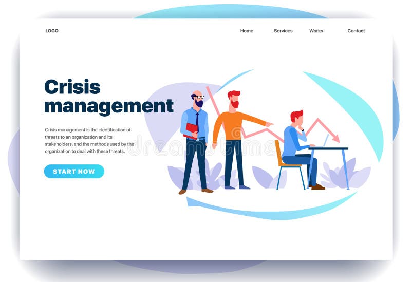 Modelli di progettazione della pagina Web per le misure di crisi royalty illustrazione gratis
