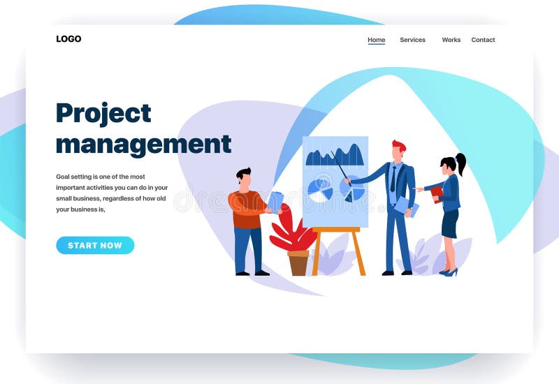 Modelli di progettazione della pagina Web per le soluzioni di affari royalty illustrazione gratis