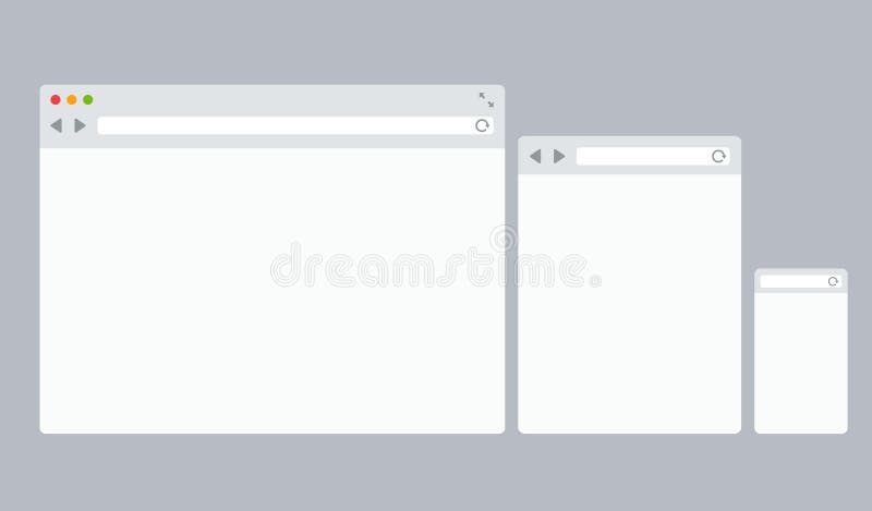 Modelli piani del browser di vettore illustrazione vettoriale