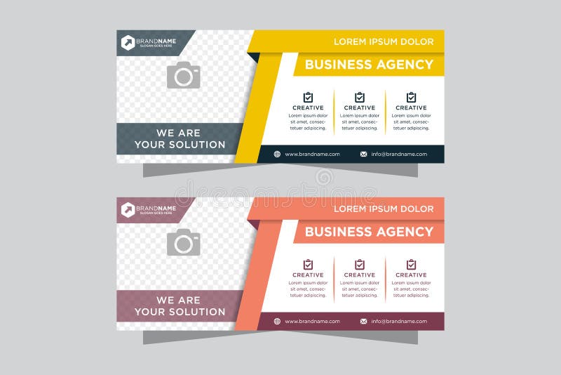 Modelli vettoriali orizzontali di set di banner giallo di raccolta e rosa layout di sfondo geometrico moderno per royalty illustrazione gratis Modelli vettoriali orizzontali di set di banner giallo di raccolta e rosa layout di sfondo geometrico moderno per royalty illustrazione gratis