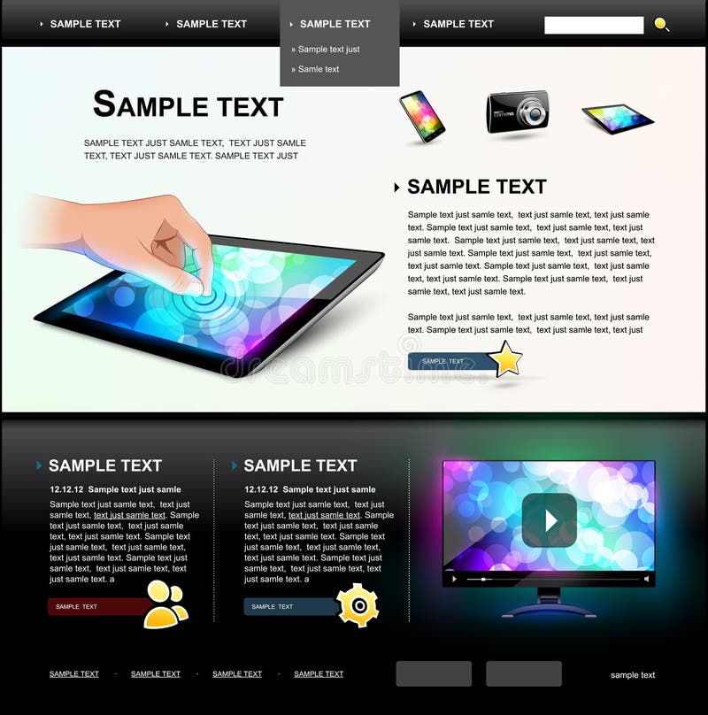 Website design template 5. With pad and TV. Website design template 5. With pad and TV