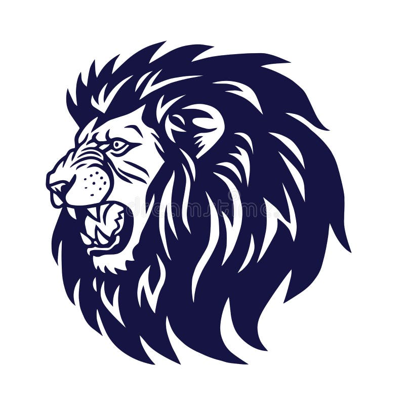 Modello arrabbiato dell'icona di Lion Head Roaring Logo Vector illustrazione di stock Modello arrabbiato dell'icona di Lion Head Roaring Logo Vector illustrazione di stock