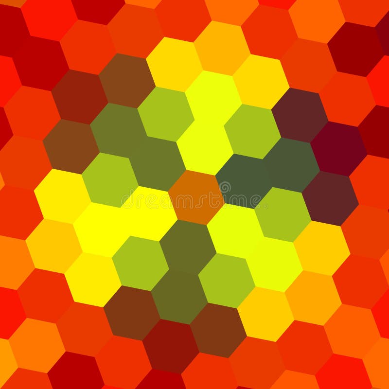 Abstract Geometrical Orange Background Pattern - Hexagon Honeycomb Design - Pixelated Flowers Texture - Creative Warm Web Backdrop - Colorful Autumn Mosaic Art - Red Tone Colors. Abstract Geometrical Orange Background Pattern - Hexagon Honeycomb Design - Pixelated Flowers Texture - Creative Warm Web Backdrop - Colorful Autumn Mosaic Art - Red Tone Colors