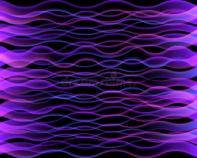 Modello astratto porpora La stampa variopinta luminosa composta di linea porpora e viola ondeggia su fondo nero royalty illustrazione gratis Modello astratto porpora La stampa variopinta luminosa composta di linea porpora e viola ondeggia su fondo nero royalty illustrazione gratis