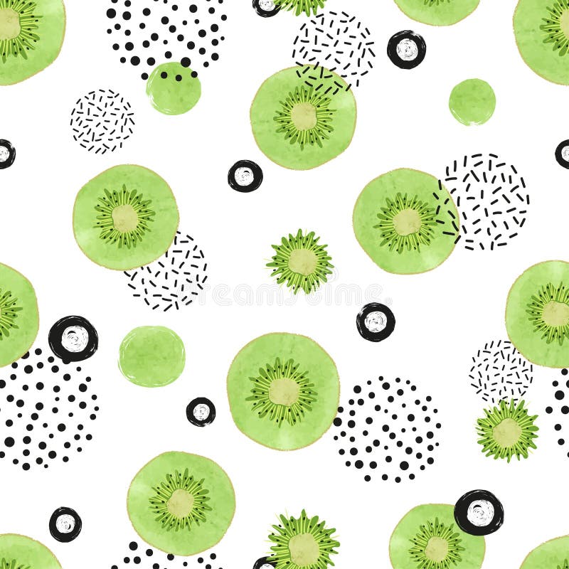 Modello astratto senza cuciture con le fette del kiwi illustrazione di stock