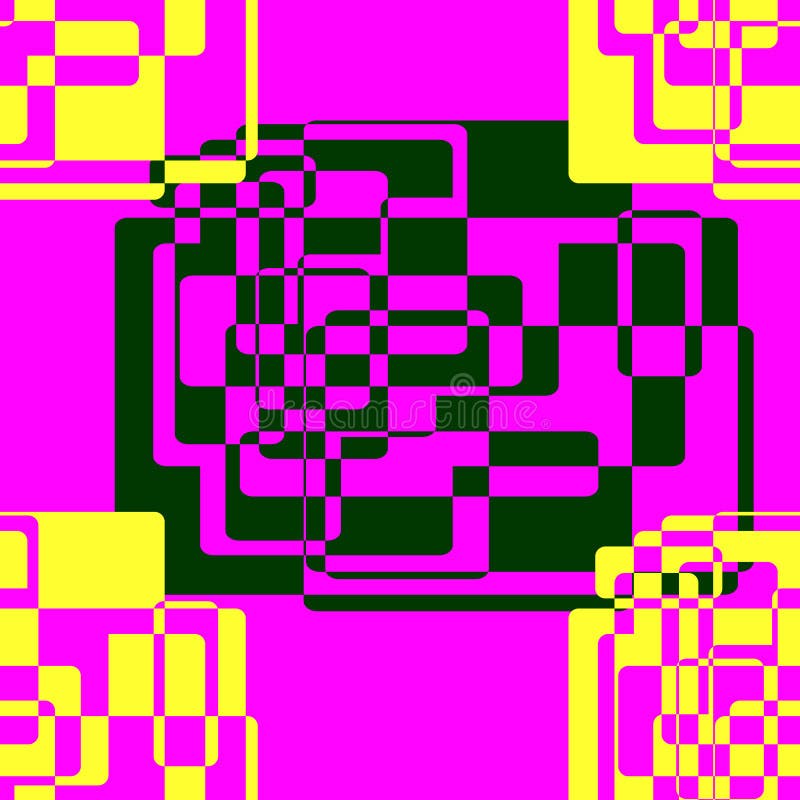 Modello astratto senza cuciture delle forme geometriche Elementi verde scuro e gialli creati dai rettangoli royalty illustrazione gratis Modello astratto senza cuciture delle forme geometriche Elementi verde scuro e gialli creati dai rettangoli royalty illustrazione gratis