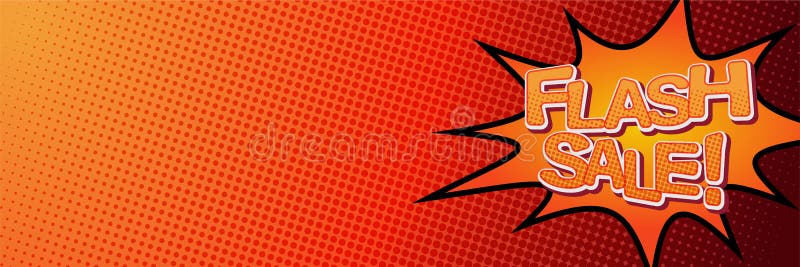 Modello Banner pubblicitario Flash con sfondo arancione rosso e spazio per l'immagine Banner illustrativo vettoriale