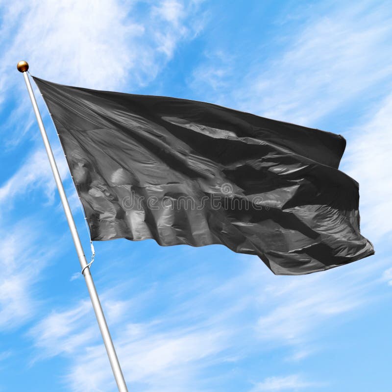 Modello in bianco nero della bandiera sul cielo nuvoloso blu immagini stock libere da diritti Modello in bianco nero della bandiera sul cielo nuvoloso blu immagini stock libere da diritti