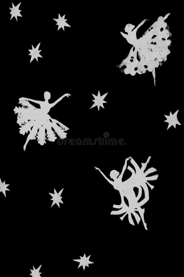 Modello con la siluetta delle ballerine e la piuma del cigno Illustrazione in bianco e nero delle ballerine Retro reticolo senza royalty illustrazione gratis Modello con la siluetta delle ballerine e la piuma del cigno Illustrazione in bianco e nero delle ballerine Retro reticolo senza royalty illustrazione gratis
