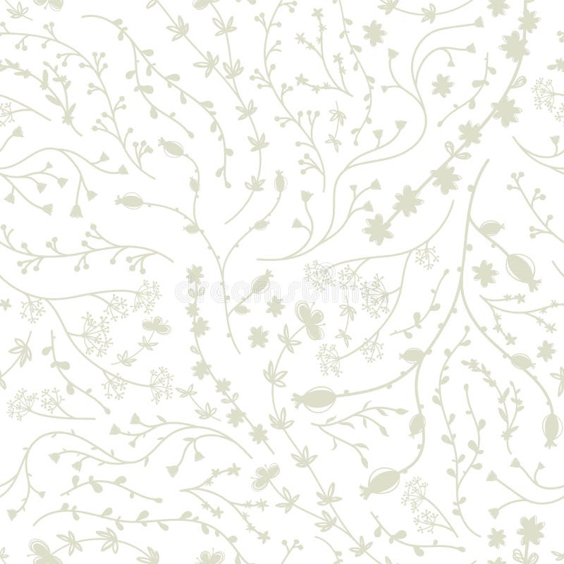 Modello creativo dei seamess con i rami ed i fiori, contesto artistico di ripetizione, elementi floreali di schizzo disegnato a m illustrazione di stock Modello creativo dei seamess con i rami ed i fiori, contesto artistico di ripetizione, elementi floreali di schizzo disegnato a m illustrazione di stock