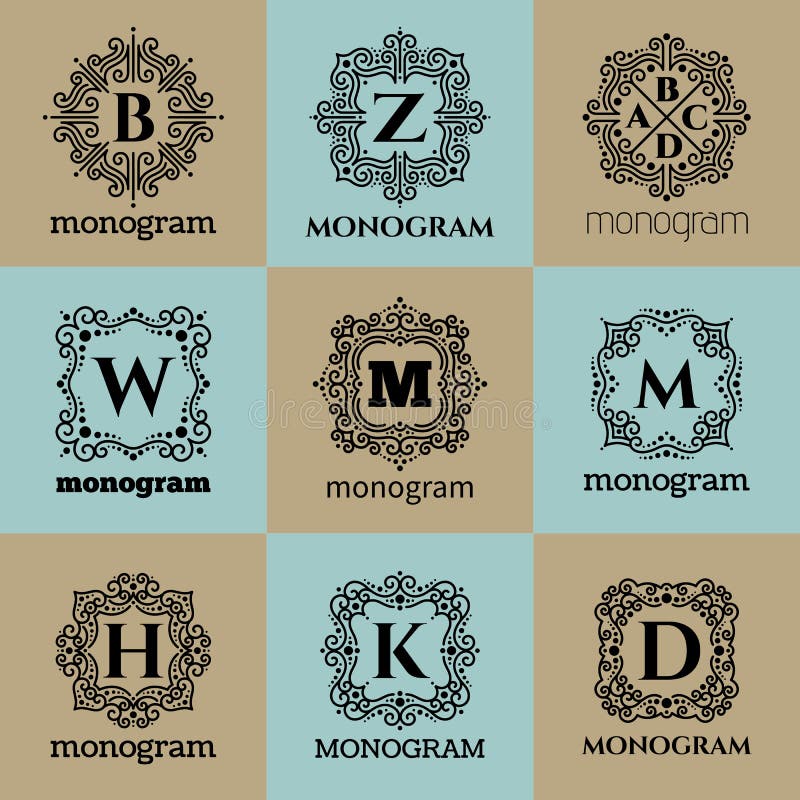 Modello d'annata della struttura del monogramma illustrazione vettoriale Modello d'annata della struttura del monogramma illustrazione vettoriale