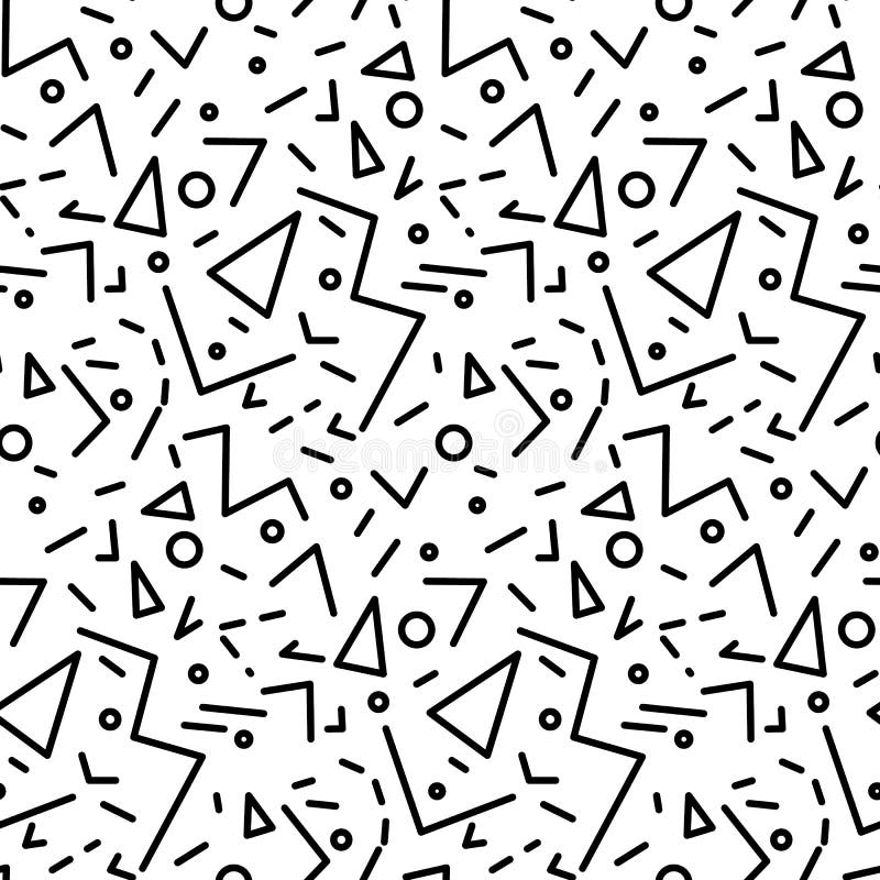 Modello d'annata geometrico senza cuciture nel retro stile 80s, Memphis Ideale per progettazione del tessuto, la stampa di carta royalty illustrazione gratis