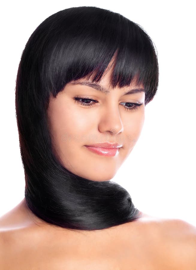Modello dai capelli scuro della biancheria fotografia stock libera da diritti Modello dai capelli scuro della biancheria fotografia stock libera da diritti