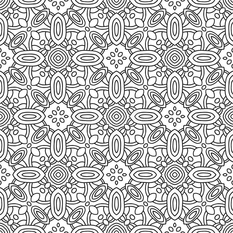 Modello decorativo in bianco e nero senza cuciture per la pagina del libro da colorare illustrazione vettoriale Modello decorativo in bianco e nero senza cuciture per la pagina del libro da colorare illustrazione vettoriale