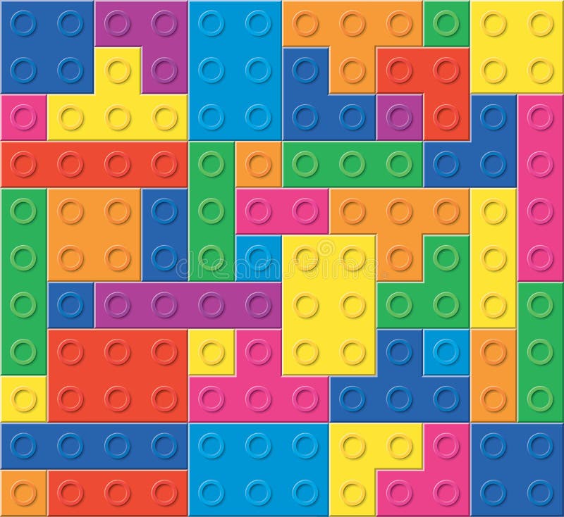 Modello dei blocchi di plastica variopinti illustrazione vettoriale Modello dei blocchi di plastica variopinti illustrazione vettoriale