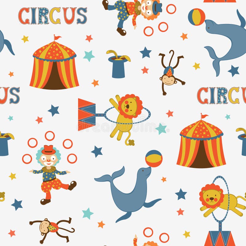 Modello del circo di divertimento illustrazione di stock Modello del circo di divertimento illustrazione di stock