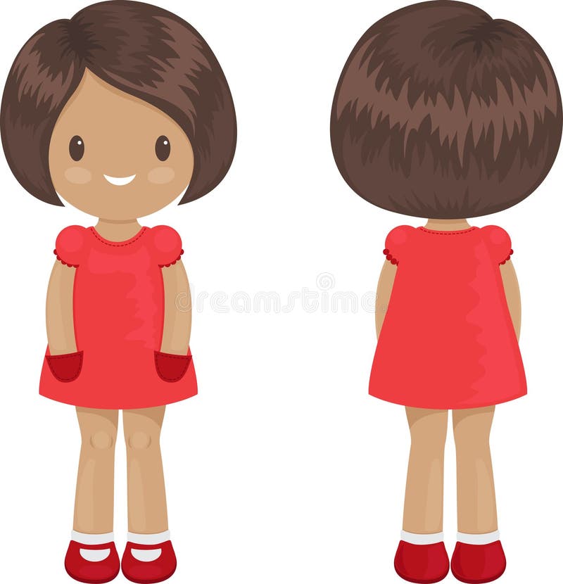 Modello del corpo della bambina in un vestito illustrazione di stock Modello del corpo della bambina in un vestito illustrazione di stock