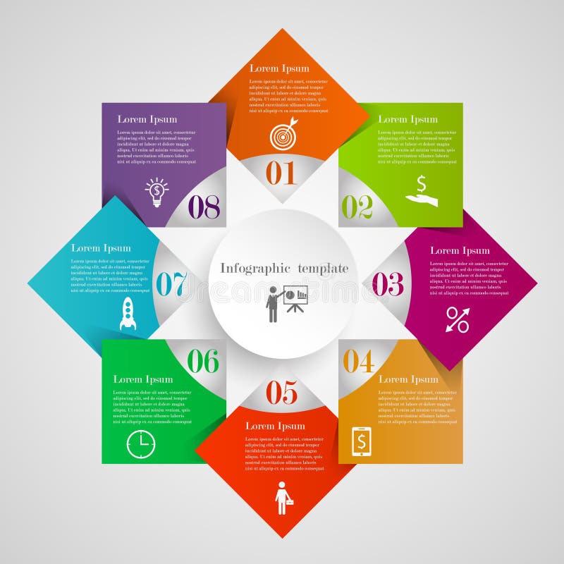 Modello del diagramma di flusso del cerchio di Infographic royalty illustrazione gratis Modello del diagramma di flusso del cerchio di Infographic royalty illustrazione gratis
