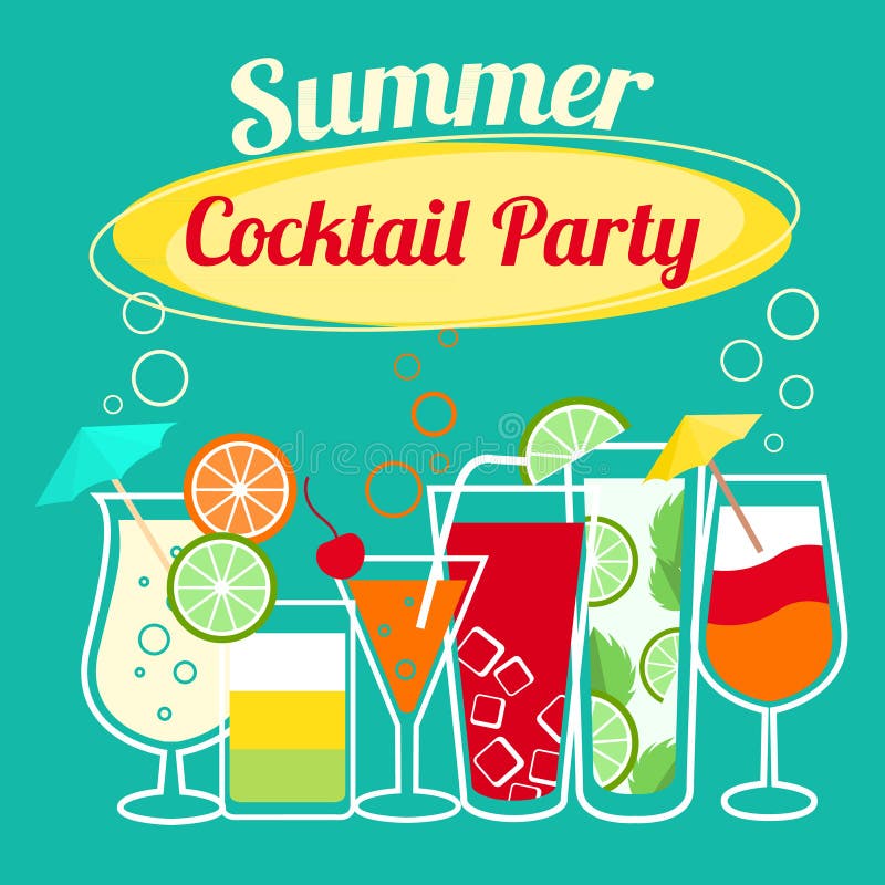 Modello del partito di cocktail di estate illustrazione vettoriale