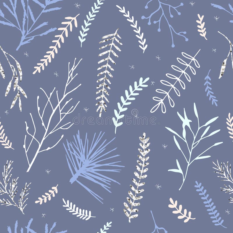 Modello del ramo di inverno illustrazione vettoriale Modello del ramo di inverno illustrazione vettoriale