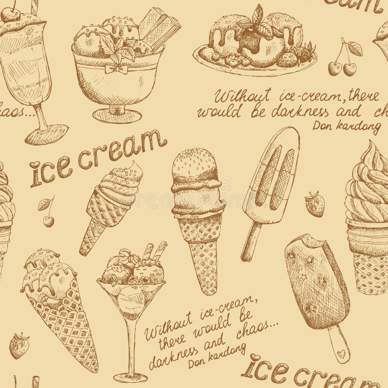 Modello dell'annata del gelato royalty illustrazione gratis Modello dell'annata del gelato royalty illustrazione gratis