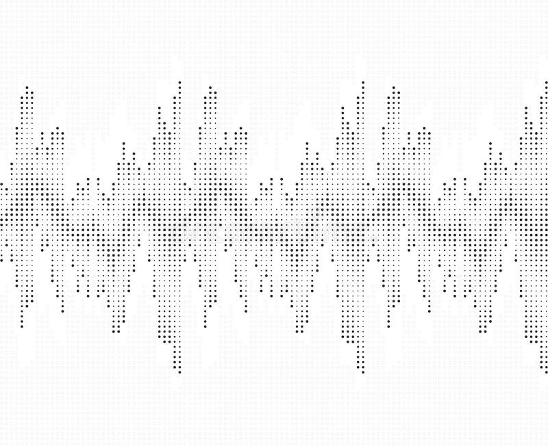 Modello dell'onda sonora Isolato su priorità bassa bianca illustrazione vettoriale Modello dell'onda sonora Isolato su priorità bassa bianca illustrazione vettoriale