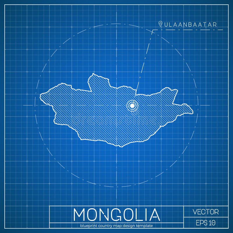 Modello della mappa del modello della Mongolia con la capitale royalty illustrazione gratis Modello della mappa del modello della Mongolia con la capitale royalty illustrazione gratis