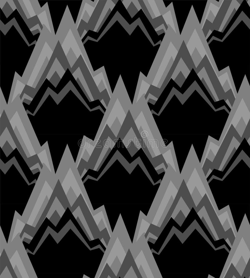 Modello della montagna senza cuciture Oscilla il fondo Ornamento nero della roccia royalty illustrazione gratis Modello della montagna senza cuciture Oscilla il fondo Ornamento nero della roccia royalty illustrazione gratis