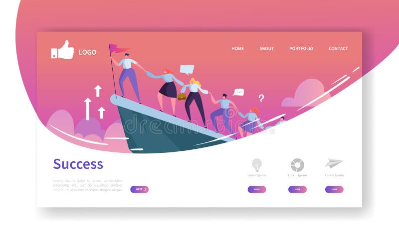 Modello della pagina di atterraggio di sviluppo del sito Web Disposizione mobile di applicazione con l'uomo d'affari piano Leader illustrazione di stock Modello della pagina di atterraggio di sviluppo del sito Web Disposizione mobile di applicazione con l'uomo d'affari piano Leader illustrazione di stock